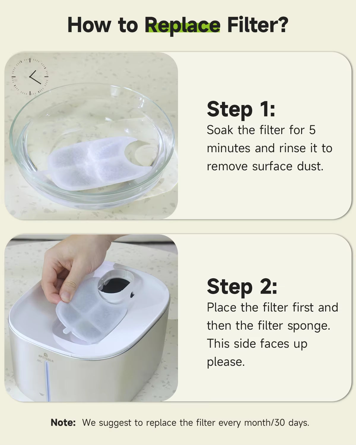 Replacement Filters for  FS10PRO Stainless Steel Water Fountain Drinking Dispenser with 6-Layer Filtration System 4-Pack
